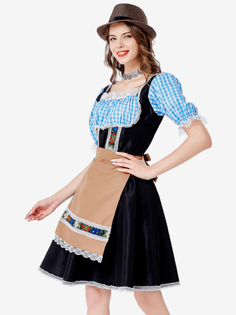 コスチューム ホリデーグッズ ホリデーコスチューム ハロウィン ユーロスタイル チェック柄 ブラック ポリエステル繊維