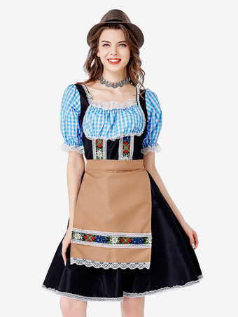 コスチューム ホリデーグッズ ホリデーコスチューム ハロウィン ユーロスタイル チェック柄 ブラック ポリエステル繊維