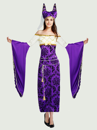 コスチューム ホリデー 商品 ホリデー コスチューム エジプト セクシー パープル ポリエステル ファイバー