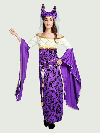 コスチューム ホリデー 商品 ホリデー コスチューム エジプト セクシー パープル ポリエステル ファイバー
