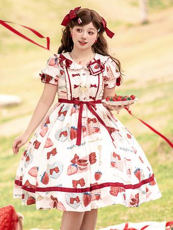 Sweet Lolita Dress Polyester Short Sleeves Dress - Milanoo.com