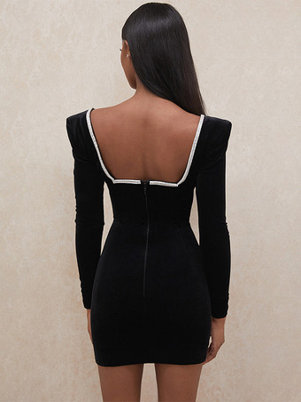Robes moulantes sexy Mini robes à épaules dénudées et décolleté plongeant