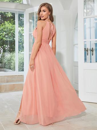 Salmon best sale prom dress