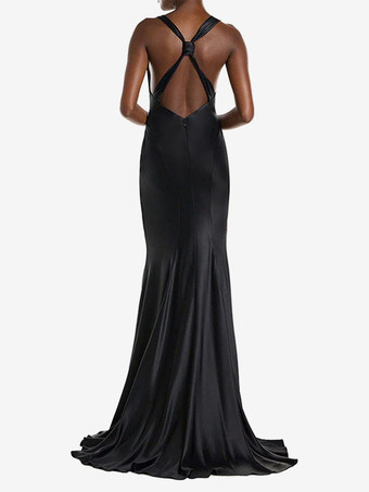 ブライズメイドドレス 弾性シルクのようなサテン Aライン マキシレングス ウェディングパーティードレス