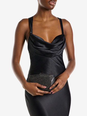 ブライズメイドドレス 弾性シルクのようなサテン Aライン マキシレングス ウェディングパーティードレス