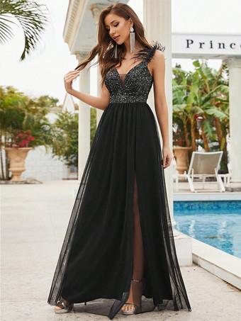 Black lace clearance semi formal dresses