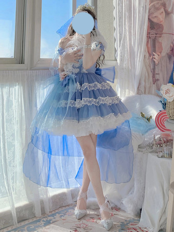 黒ロリータポリエステルノースリーブジャンパーロリータドレス