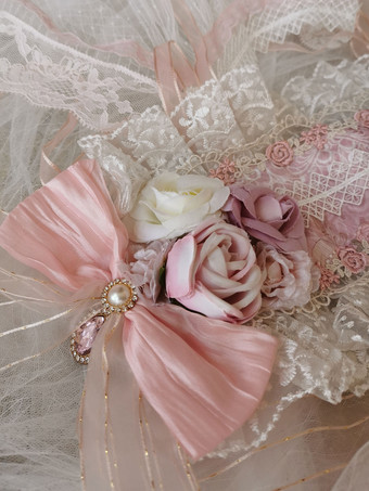 ロリータ ウェディングドレス ロリータ アクセサリー ライトスカイブルー レース フラワー レース 帽子 その他