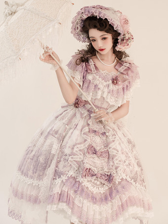 Robe Lolita douce en polyester manches courtes robe de mariée Lolita robe de mariée