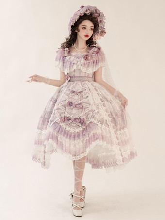 Robe Lolita douce en polyester manches courtes robe de mariée Lolita robe de mariée