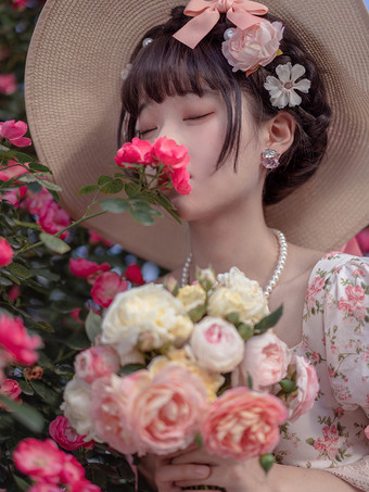 スイートロリータドレス ポリエステル半袖リボンドレス スイートロリータドレス