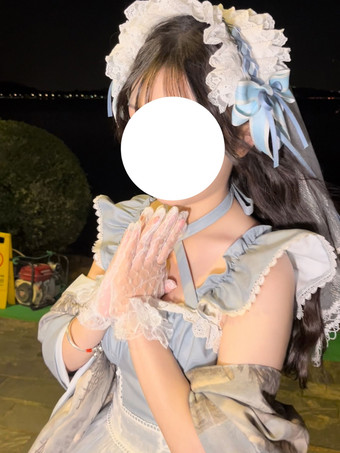 クラシック ロリータ ドレス シフォン フリル ノースリーブ ロリータ ドレス 花柄 クラシック ブルー