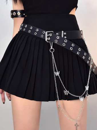 ブラック ゴスロリアクセサリー ホワイトチェーン 星柄 蝶柄 帯 その他