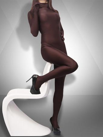 Split Color Leotard Long Sleeve Lycra Spandex Bodysuit for Women