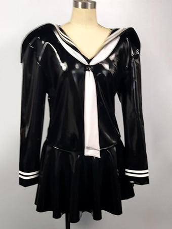 セクシーなスクールガールドレスセーラーコスチュームパフォーマンスキャットスーツ