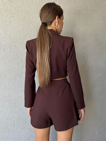 Coffee Brown Skirt Set Crop Top And Mini Skirt 2 Pieces Set