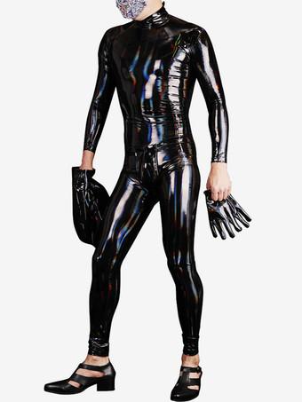 High quality sexy rubber latex full cover bodysuit zentai(open