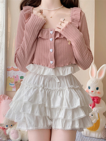 ホワイト 甘いロリータ ブルマ フリル ルーズ ホワイト ロリータ ショーツ