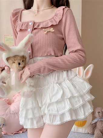 甘いロリータ ブルマ フリル ルーズ ホワイト ロリータ ショーツ