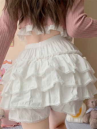 甘いロリータ ブルマ フリル ルーズ ホワイト ロリータ ショーツ