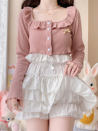 甘いロリータ ブルマ フリル ルーズ ホワイト ロリータ ショーツ