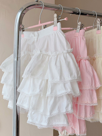 甘いロリータ ブルマ フリル ルーズ ホワイト ロリータ ショーツ