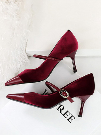 レディース ハイヒール スティレットヒール スエード レザー パンプス