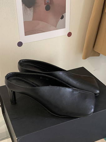 レディース メタリック ミュール シャンパン スティレットヒール ミュール