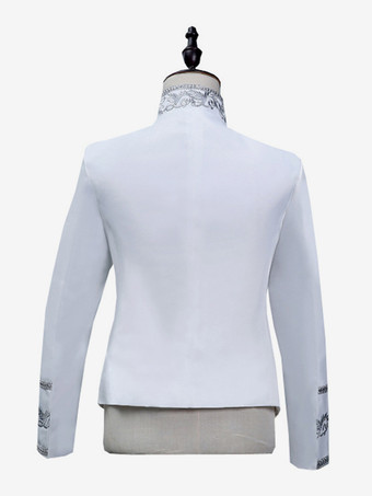 ブラックヴィンテージトップスパンコールタッセルコート長袖レトロコスチューム男性用