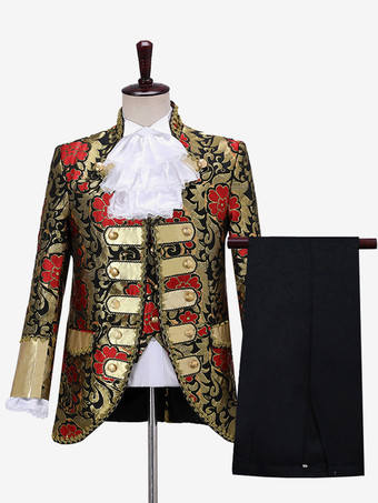 レッド ヨーロッパの宮廷ドレスパフォーマンス衣装レトロプリンスチャーミングステージレトロドラマ衣装