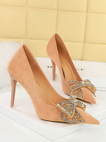 レディース ハイヒール シック ポインテッドトゥ パンプス スティレットヒール スエード レザー