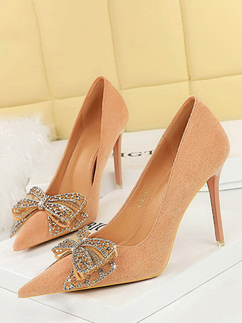 レディース ハイヒール シック ポインテッドトゥ パンプス スティレットヒール スエード レザー