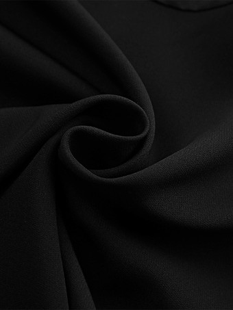 スケーター ドレス 長袖 ボタン フリル トリム ミニドレス