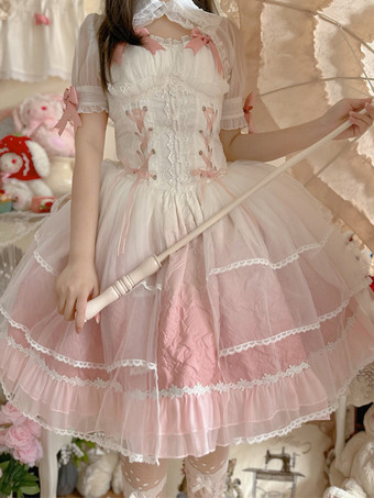 スイートロリータドレス シフォンノースリーブスイートロリータドレス