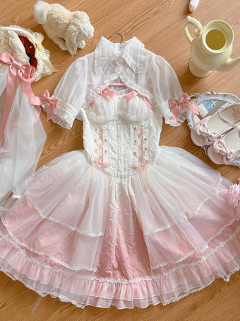 スイートロリータドレス シフォンノースリーブスイートロリータドレス