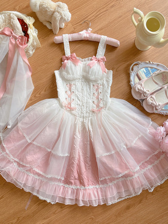 スイートロリータドレス シフォンノースリーブスイートロリータドレス