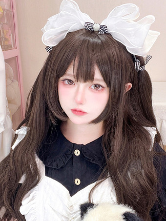 ROCOCO スタイル ロリータ ウィッグ ロング 耐熱ファイバー ライトブラウン ロリータ アクセサリー