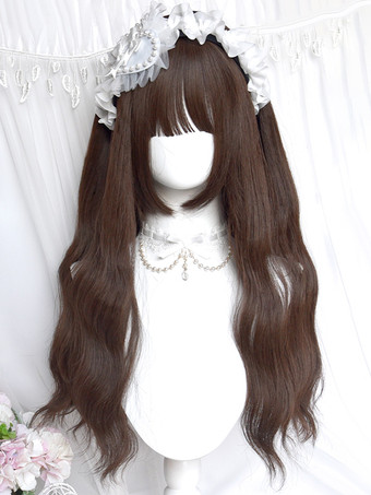 ROCOCO スタイル ロリータ ウィッグ ロング 耐熱ファイバー ライトブラウン ロリータ アクセサリー
