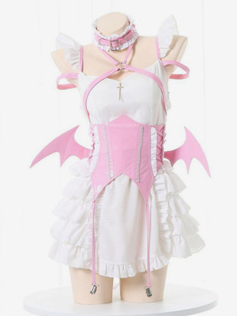 ピンクセクシー全身タイツ ハロウィン セクシーな全身タイツコスチューム レディース PVCレザー 魔女 悪魔スーツ セクシーランジェリー メイド服