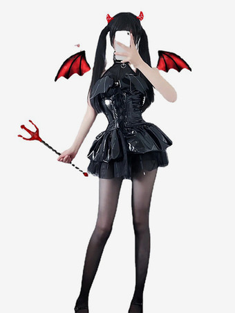 セクシー全身タイツ ハロウィン セクシーな全身タイツコスチューム女性用小悪魔ショートスカートホットガールタイツユニフォームキャットスーツ