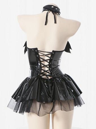 セクシー全身タイツ ハロウィン セクシーな全身タイツコスチューム女性用小悪魔ショートスカートホットガールタイツユニフォームキャットスーツ