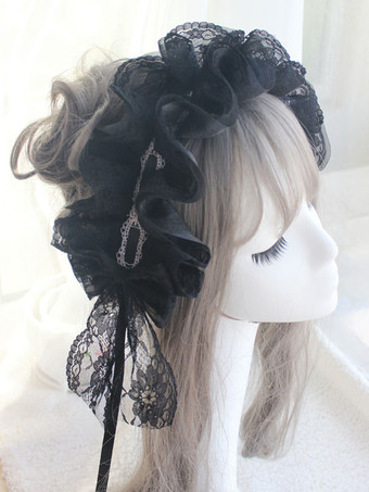 ブラック スウィートロリータアクセサリー ダークネイビー フリルアクセサリー レース その他