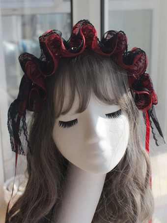 ワインレッド スウィートロリータアクセサリー ダークネイビー フリルアクセサリー レース その他