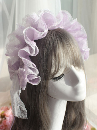 ラベンダーカラースウィートロリータアクセサリー ダークネイビー フリルアクセサリー レース その他
