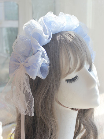 ライトスカイブルースウィートロリータアクセサリー ダークネイビー フリルアクセサリー レース その他