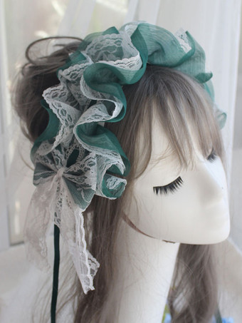 ダークグリーンスウィートロリータアクセサリー ダークネイビー フリルアクセサリー レース その他