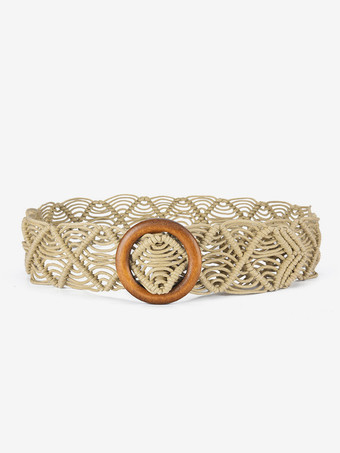 黄緑色ボヘミアンベルト カットアウトリングディテール シックなベルト