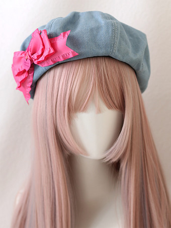 ロココスタイル ロリータ帽子 ライトスカイブルー リボン アクセサリー ポリエステル ロリータ アクセサリー
