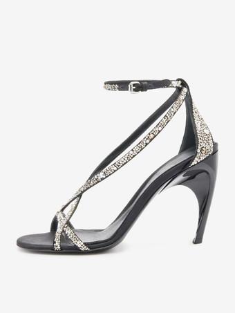 Black Prom Shoes with Crystals