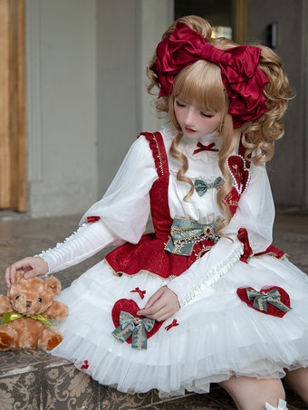 スイート ロリータ ドレス ポリエステル ノースリーブ スイート ロリータ ドレス